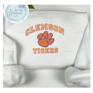 Clemson Tigers NCAA Embroidered Shirt College Football Crewneck Sweatshirt